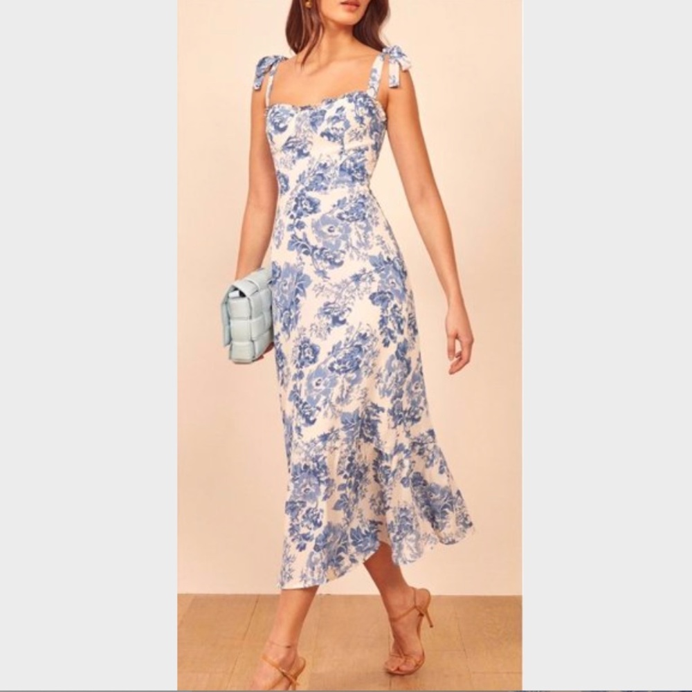 REFORMATION Nikita Midi Dress in Olympia Floral Size 8